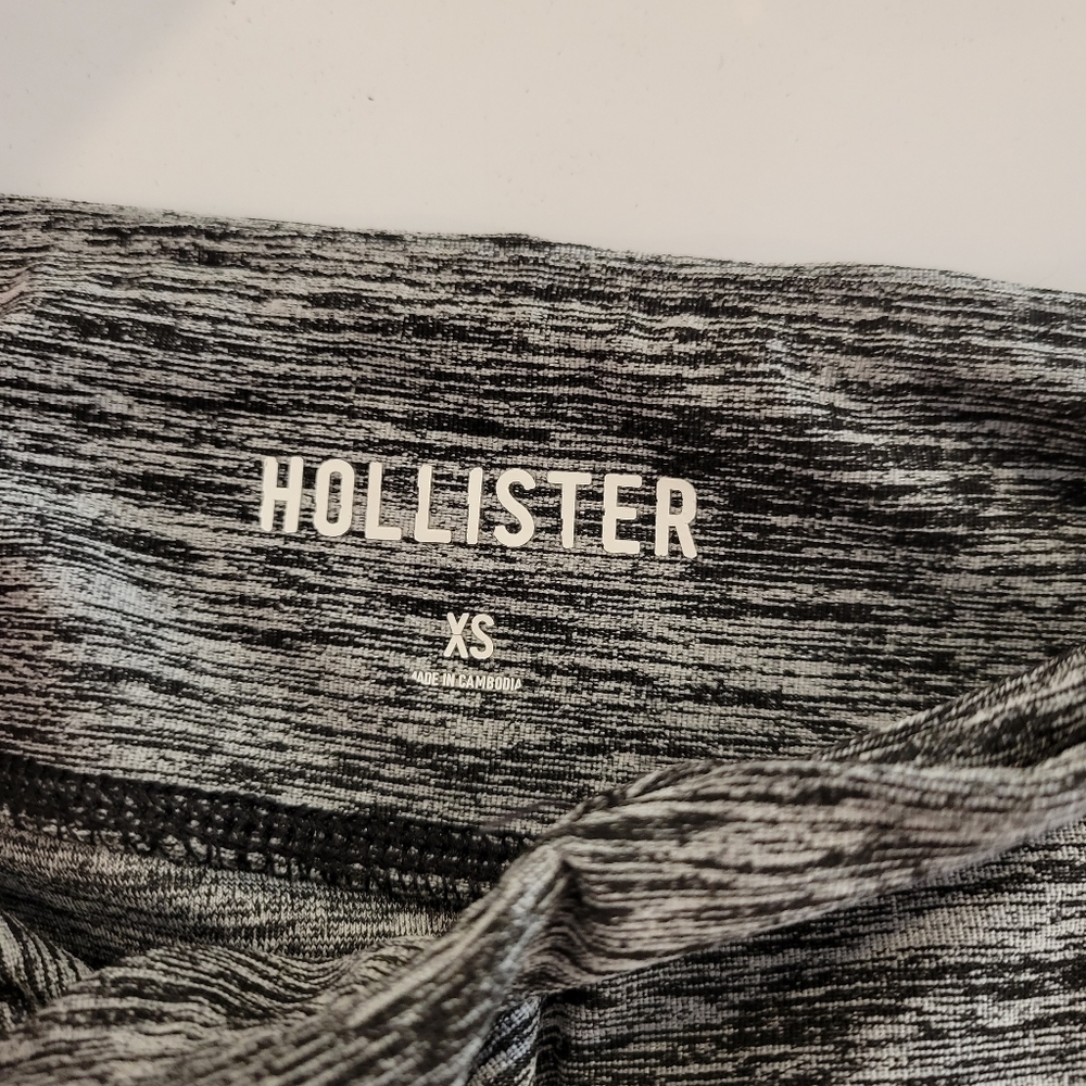 Hollister Black Gray Heather Patterned Tight Leggings Extra Small High Waist EUC - Picture 5 of 8